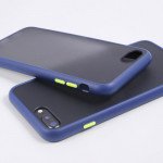 Wholesale iPhone 8 Plus / 7 / 6S / 6 Plus Slim Matte Hybrid Bumper Case (Black Blue)